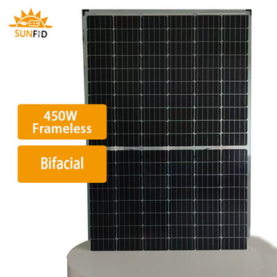 450W Frameless Monocrystalline панель солнечных батарей Bifacial 10BB для жилой системы накопления энергии