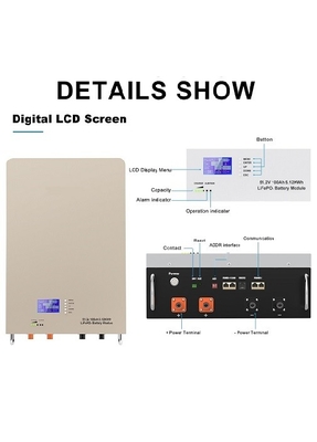Стена батареи лития 48V LiFePO4 Powerwall 100ah 5KWh установила
