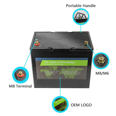 батарея лития 100Ah 12.8V Campervan Lifepo4 Bluetooth опционное